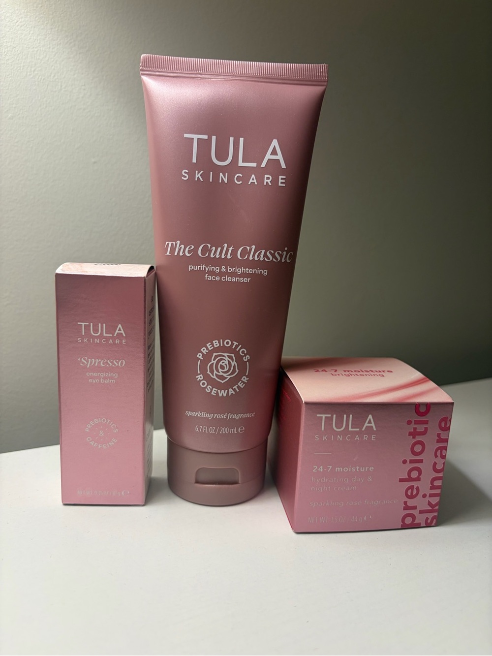 TULA The Cult Classic Purifying & Brightening Face Cleanser Skincare Bundle Rose